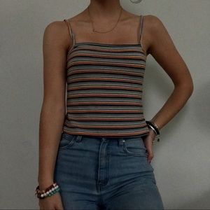 brandy melville colorful striped tank top